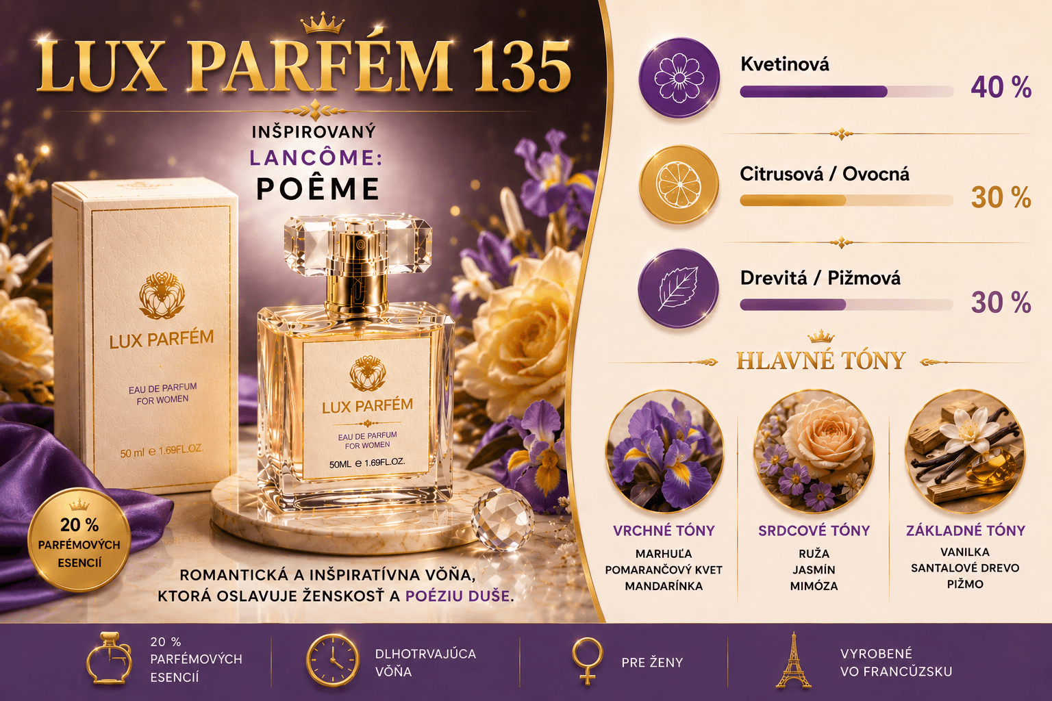 Lux Parfém 135 – Inšpirovaný Lancôme: Poême